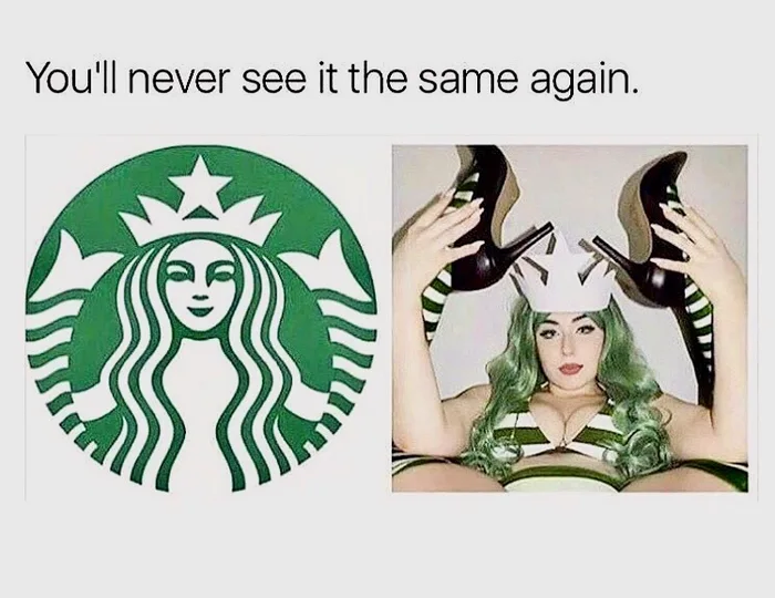 A Creative Reinterpretation of the Starbucks Logo - Memes on Aviaclip