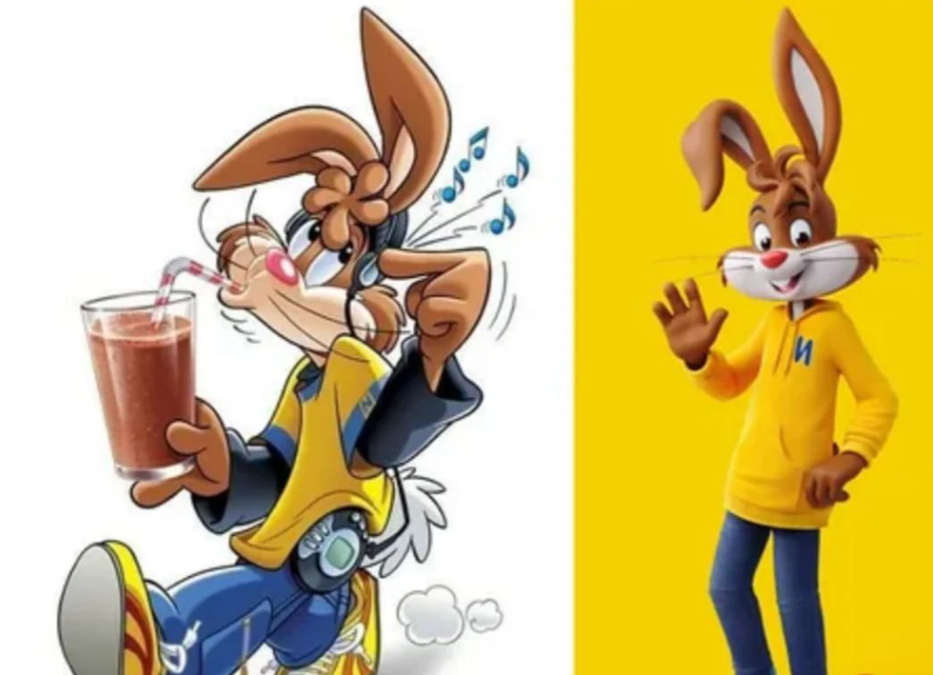A Visual Comparison of the Nesquik Bunny's Evolution