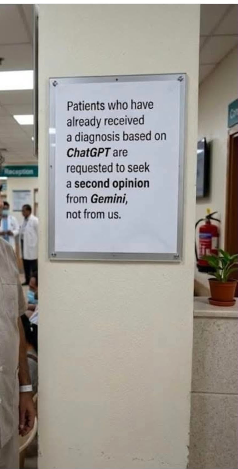Medical Office Posts Sarcastic Sign About AI-Generated Diagnoses