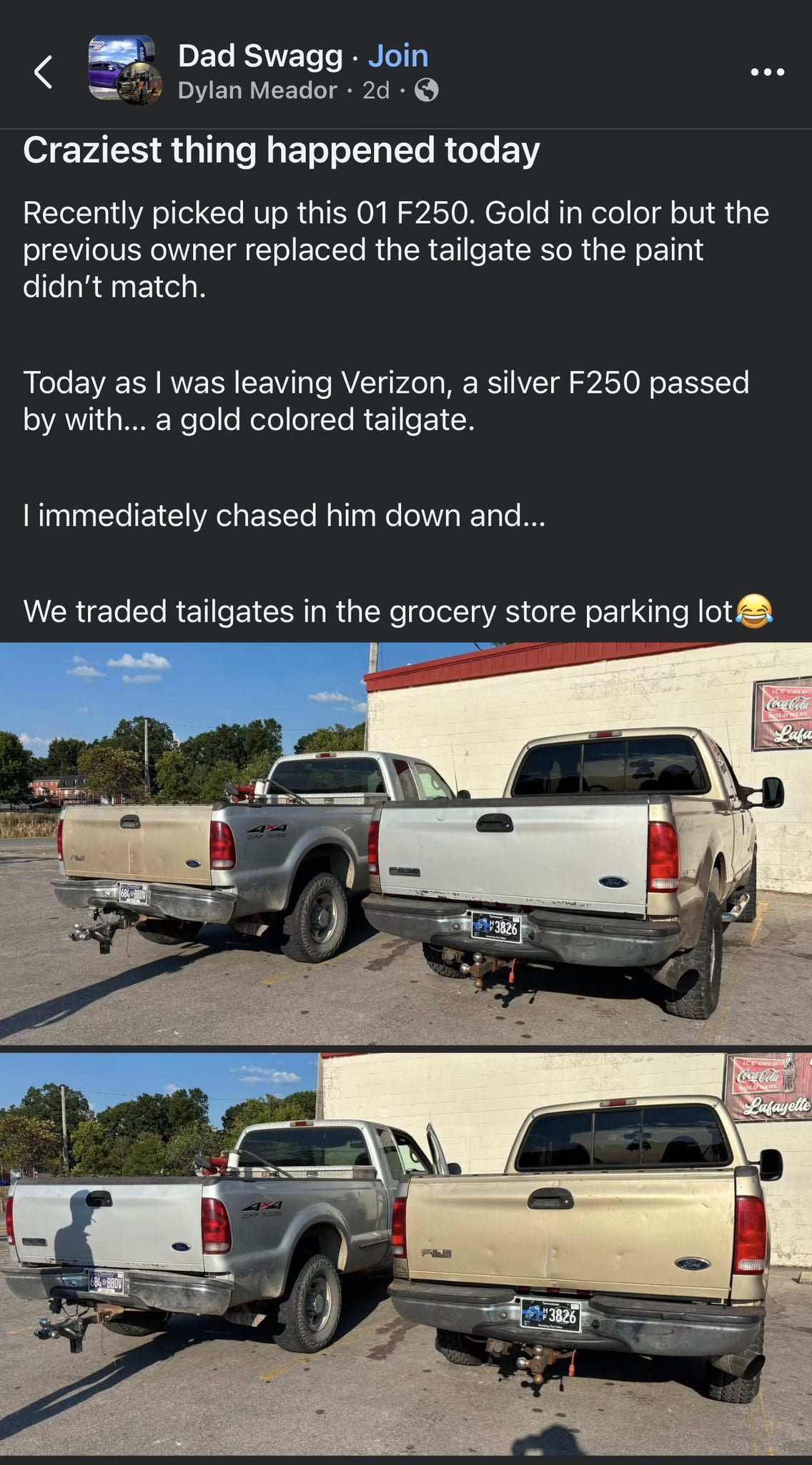 Two Truck Owners Swap Tailgates in Parking Lot to Fix Paint Mismatch - Interesting on Aviaclip