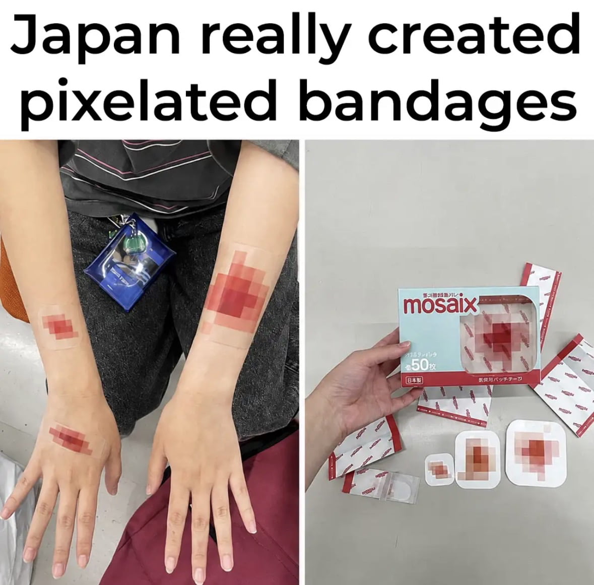 Japan Introduces Mosaix Pixelated Adhesive Bandages - Interesting on Aviaclip