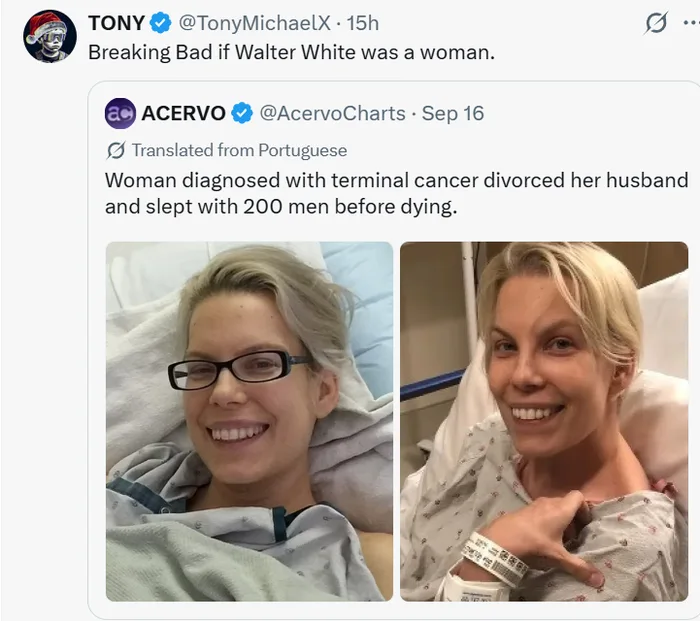 Social Media Post Compares Terminal Cancer Patient's Life Choices to Breaking Bad - Memes on Aviaclip