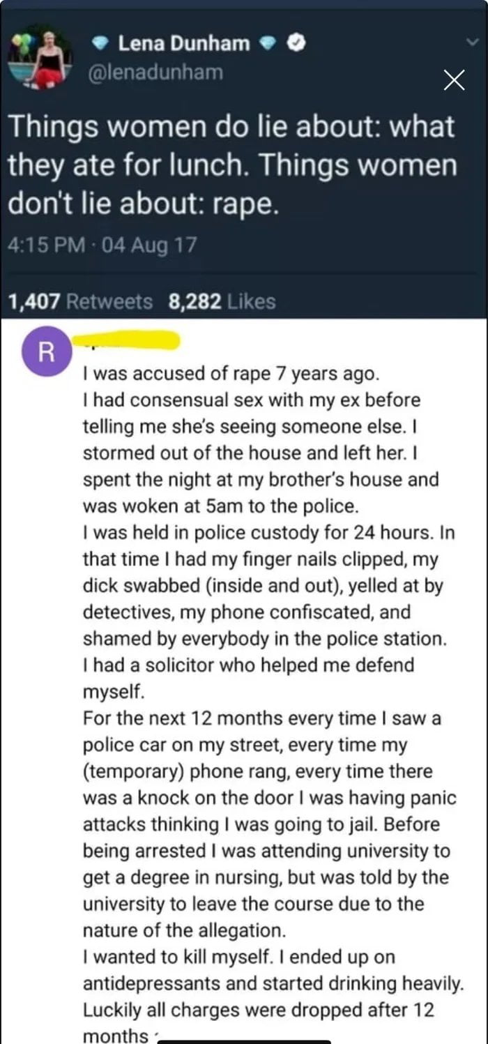 A Personal Account of a False Rape Allegation and Its Aftermath