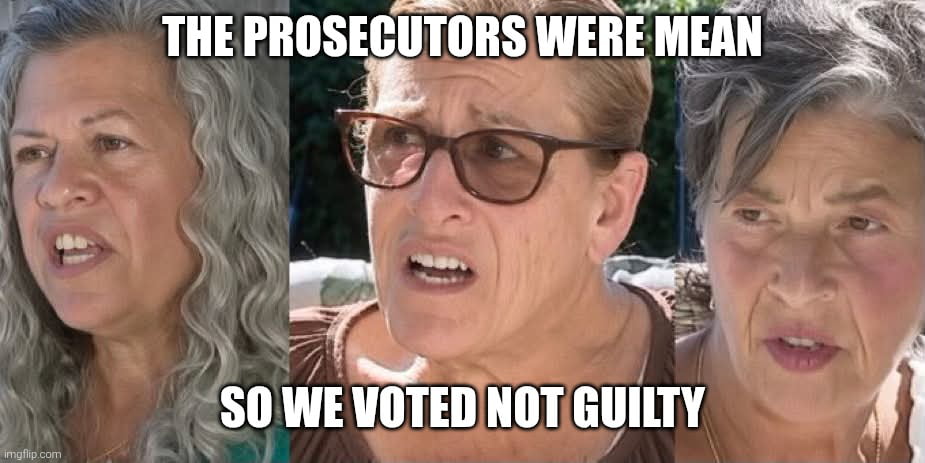 Meme Criticizes Jury Decision-Making Based on Personal Feelings