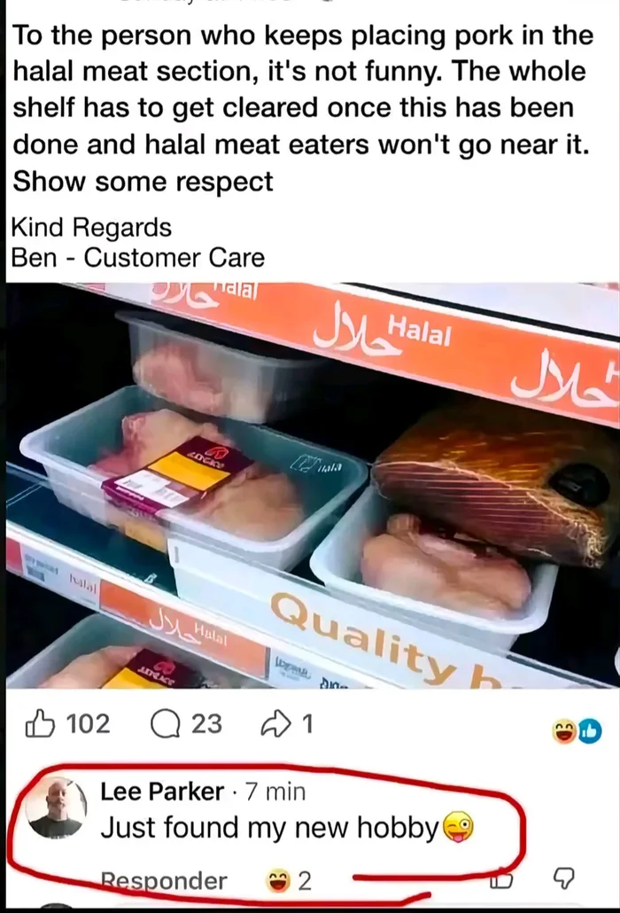 Grocery Store Customer Care Addresses Misplaced Pork Products in Halal Section