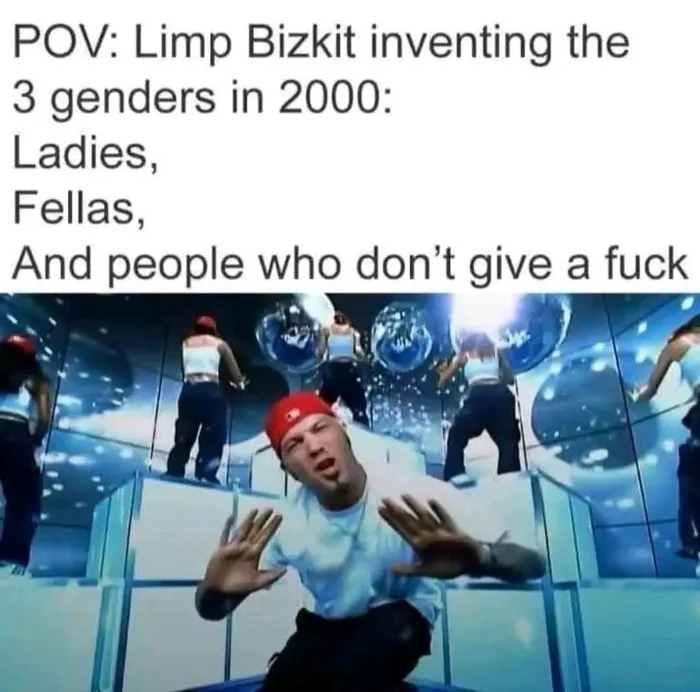 Limp Bizkit's Unique Take on Gender Categories from the Year 2000 - Memes on Aviaclip