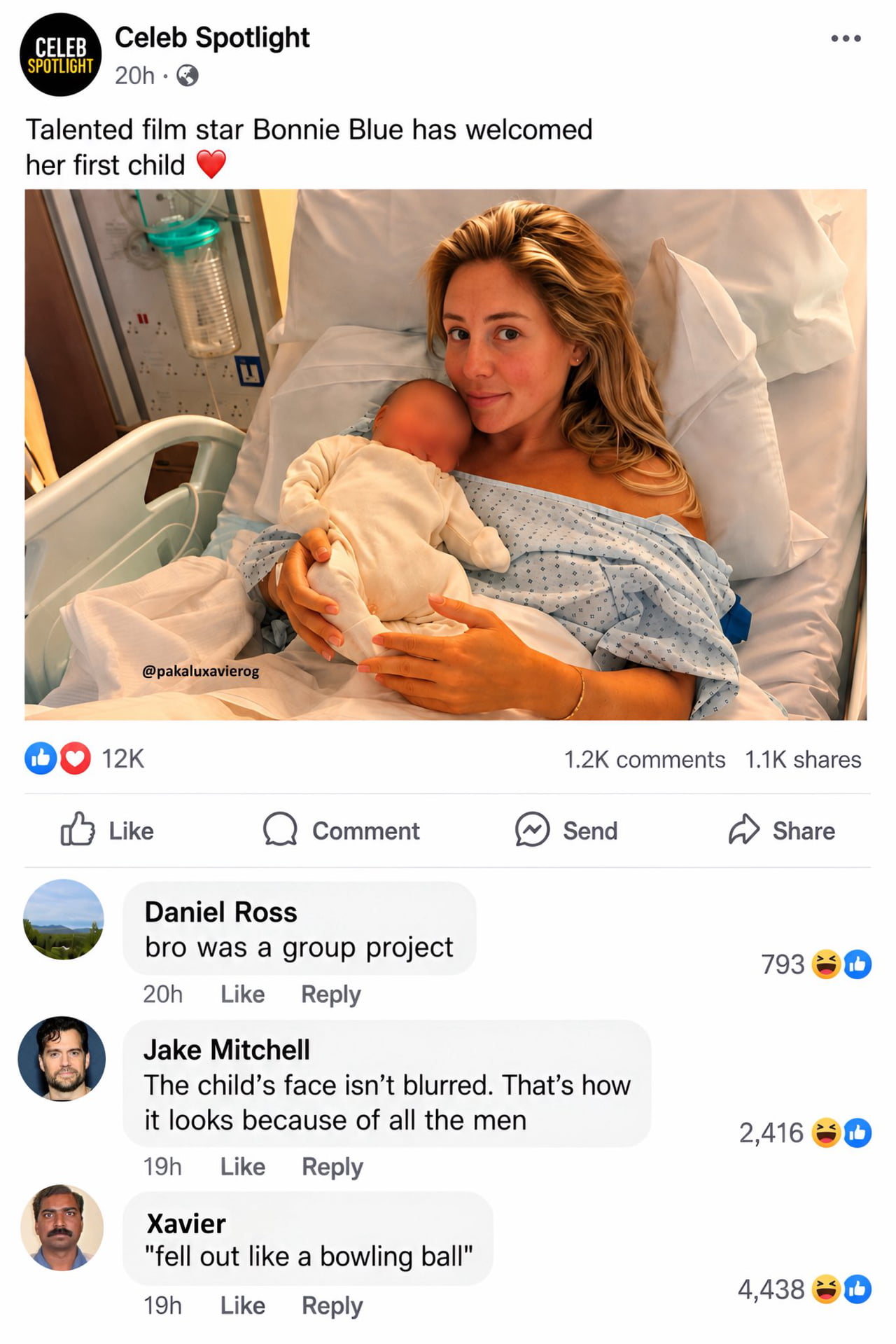 Social Media Post Announces Birth of Bonnie Blue's First Child - Interesting on Aviaclip