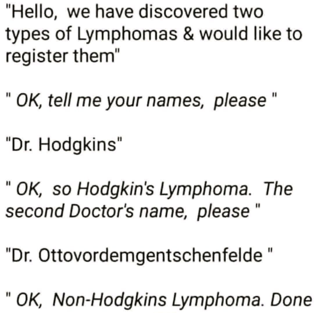 A Humorous Take on How Lymphoma Got Its Name - Memes on Aviaclip