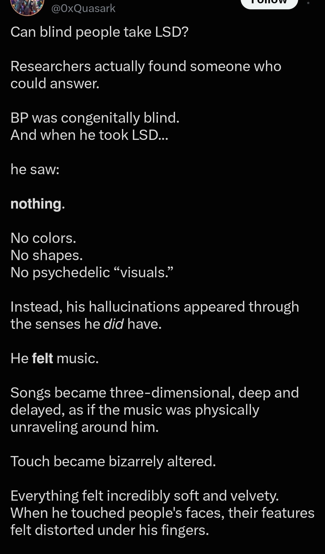 What Happens When a Congenitally Blind Person Takes LSD? - Interesting on Aviaclip