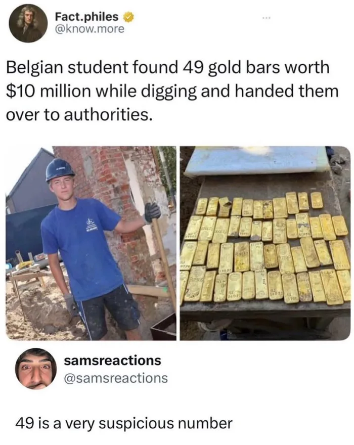 Student Finds $10 Million in Gold Bars and Turns Them Over to Authorities - Interesting on Aviaclip