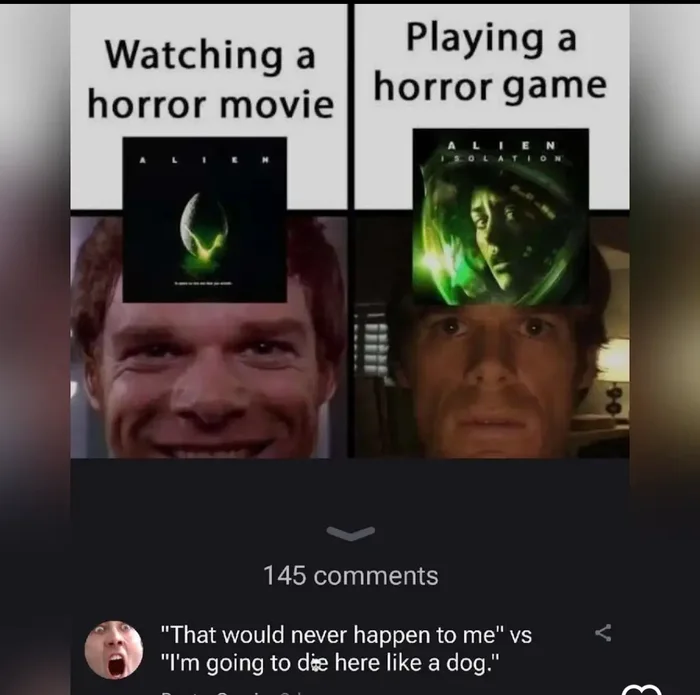 The Difference Between Watching and Playing Horror - Memes on Aviaclip