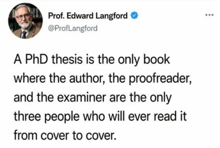 A Humorous Take on the Reality of Reading PhD Theses