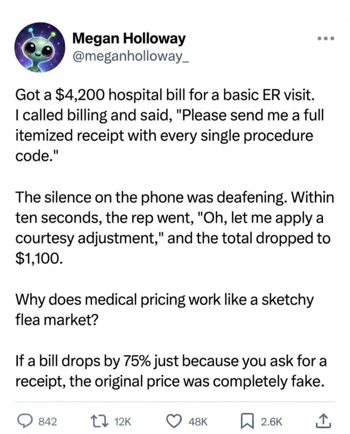 Viral Tweet Claims Hospital Bill Dropped Significantly After Requesting Itemized Receipt