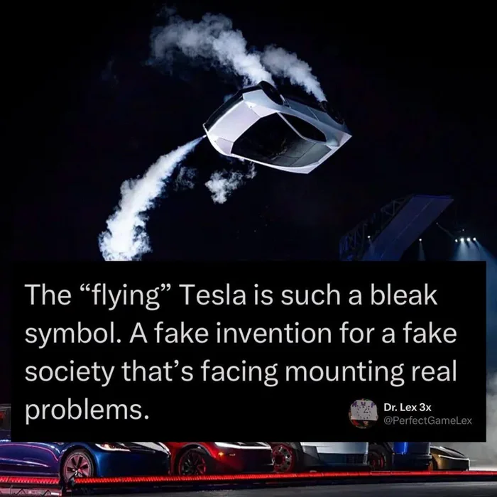 Social Commentary on the 'Flying' Tesla Display - Interesting on Aviaclip