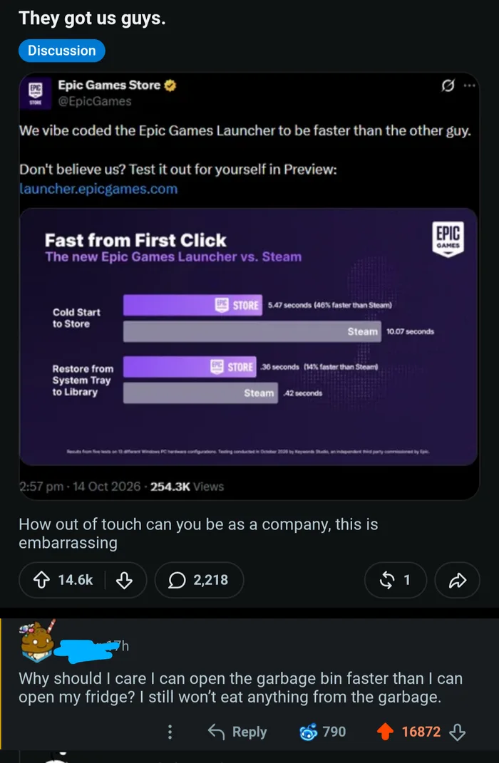 Epic Games Faces Backlash Over Launcher Speed Comparison to Steam