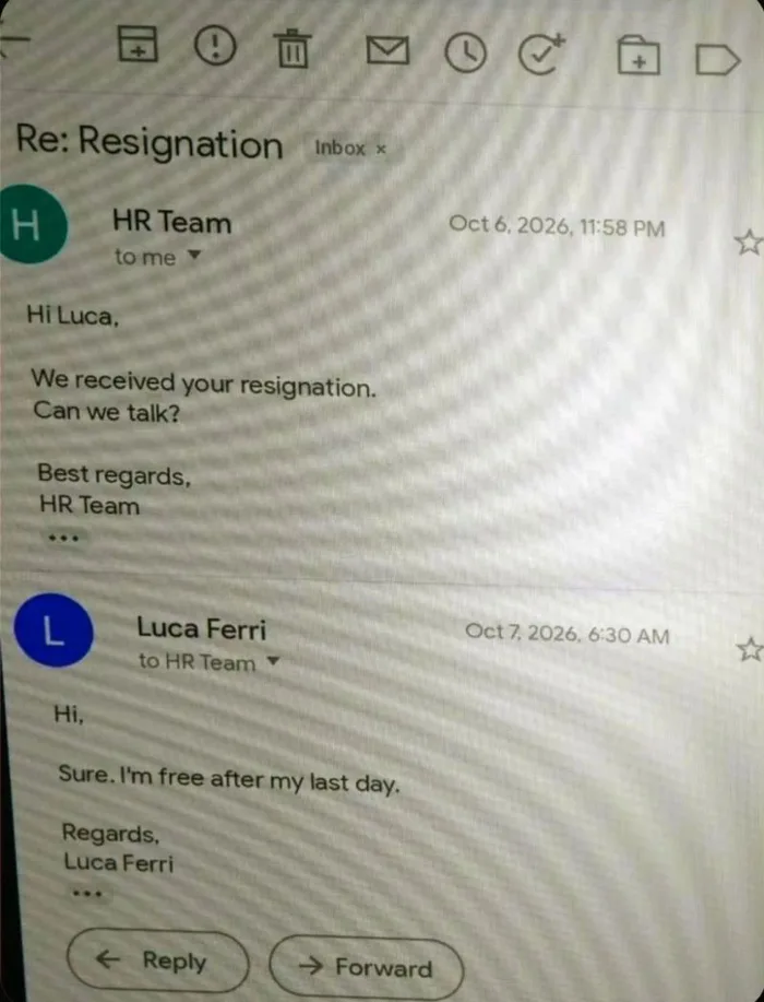 Employee sets clear boundaries after submitting resignation - Funny on Aviaclip