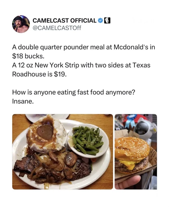 Comparing the Cost of Fast Food Versus a Sit-Down Steak Dinner