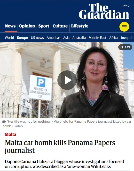 The Investigative Work of Daphne Caruana Galizia