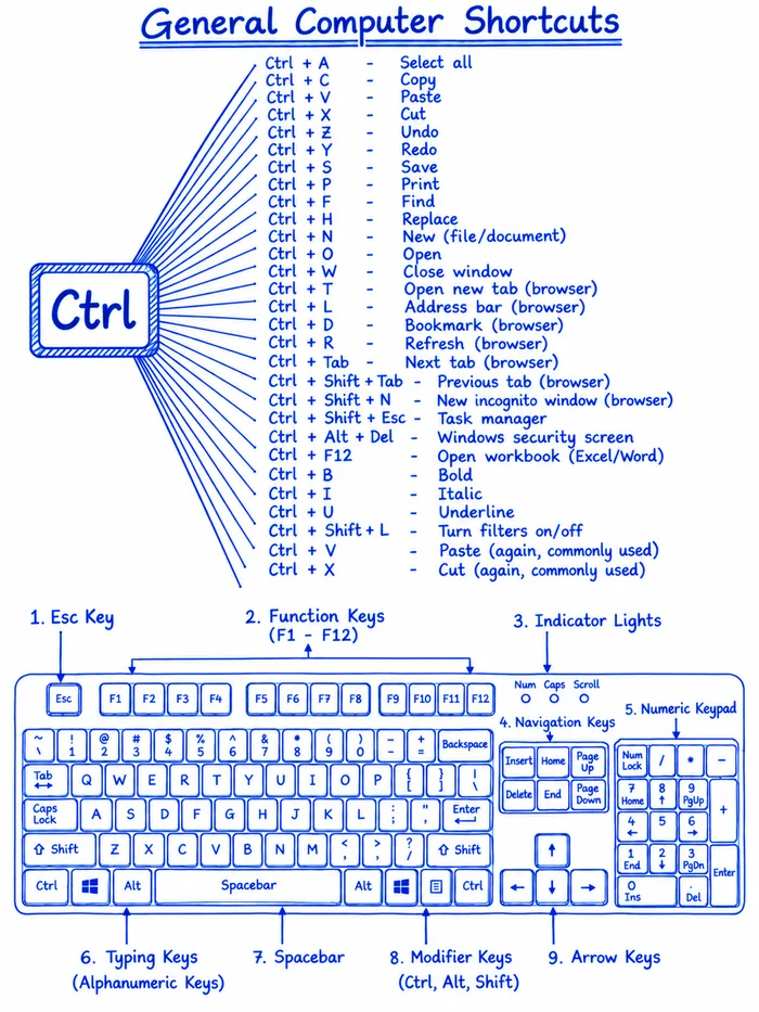 A Handy Cheat Sheet for Essential Computer Keyboard Shortcuts - Interesting on Aviaclip