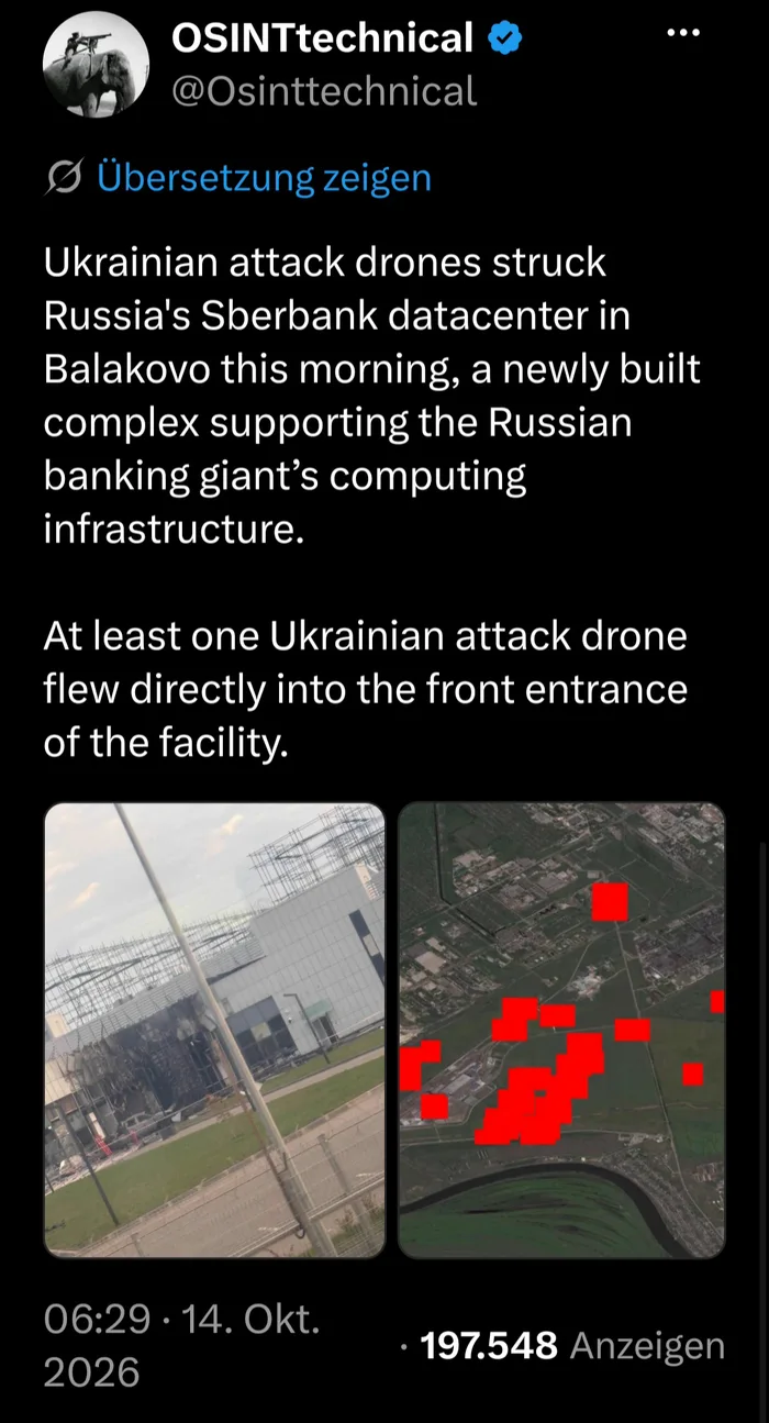 Ukrainian Drone Strike Targets Sberbank Datacenter in Balakovo - Interesting on Aviaclip