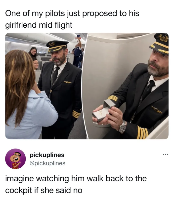 Airline Pilot Proposes to Girlfriend Mid-Flight