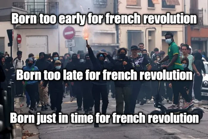 A Meme Reflecting on Modern Civil Unrest in France - Memes on Aviaclip