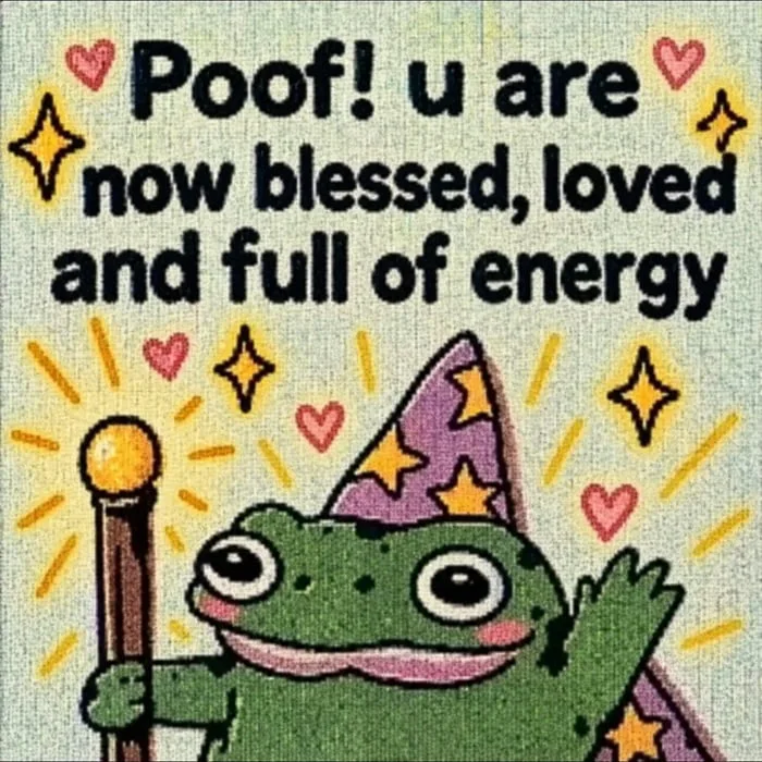 A Whimsical Frog Wizard Wishes You Well