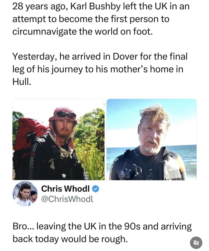 Karl Bushby Returns to the UK After 28-Year Global Walking Expedition