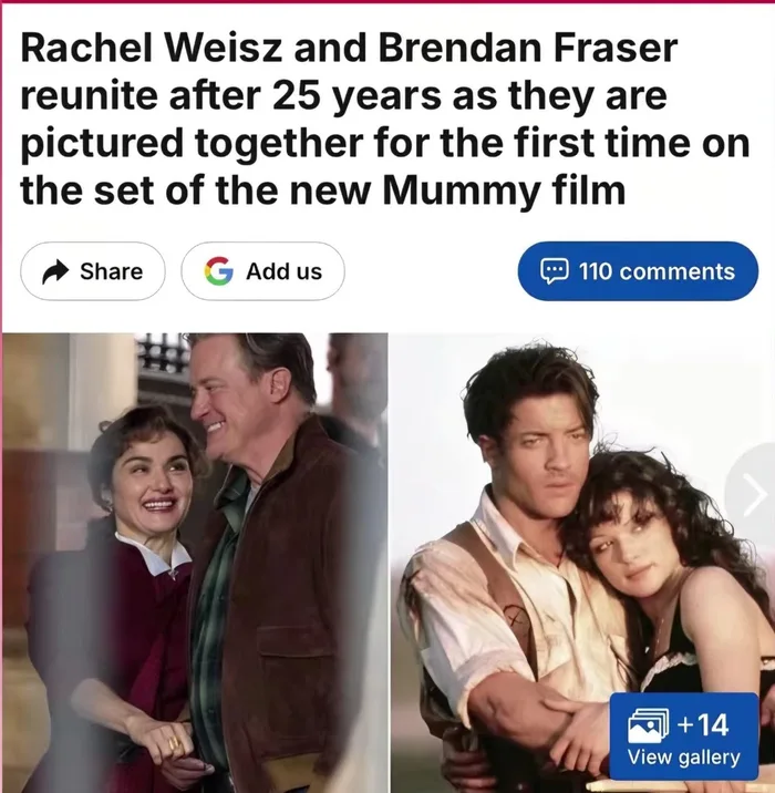 Rachel Weisz and Brendan Fraser Reunite for New Mummy Project