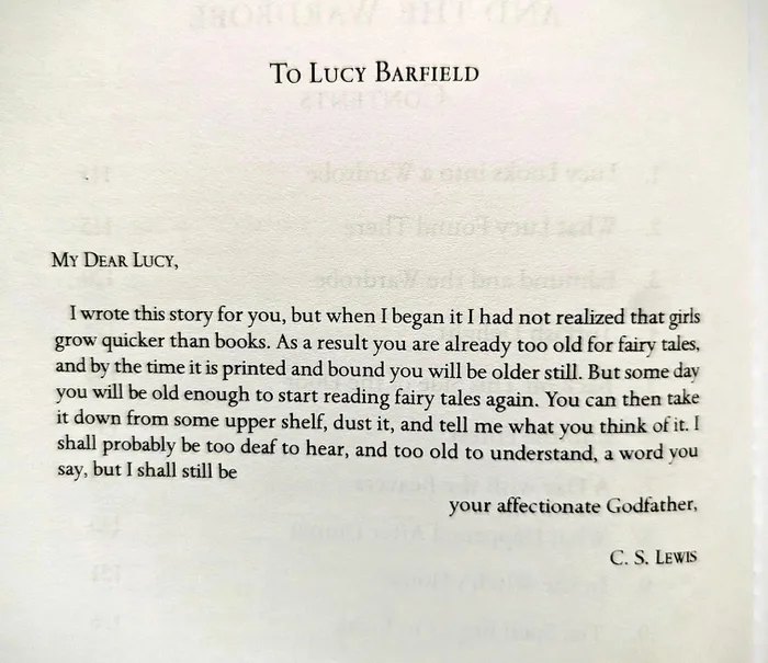 The Heartwarming Dedication C.S. Lewis Wrote for The Lion, the Witch and the Wardrobe - Wholesome on Aviaclip