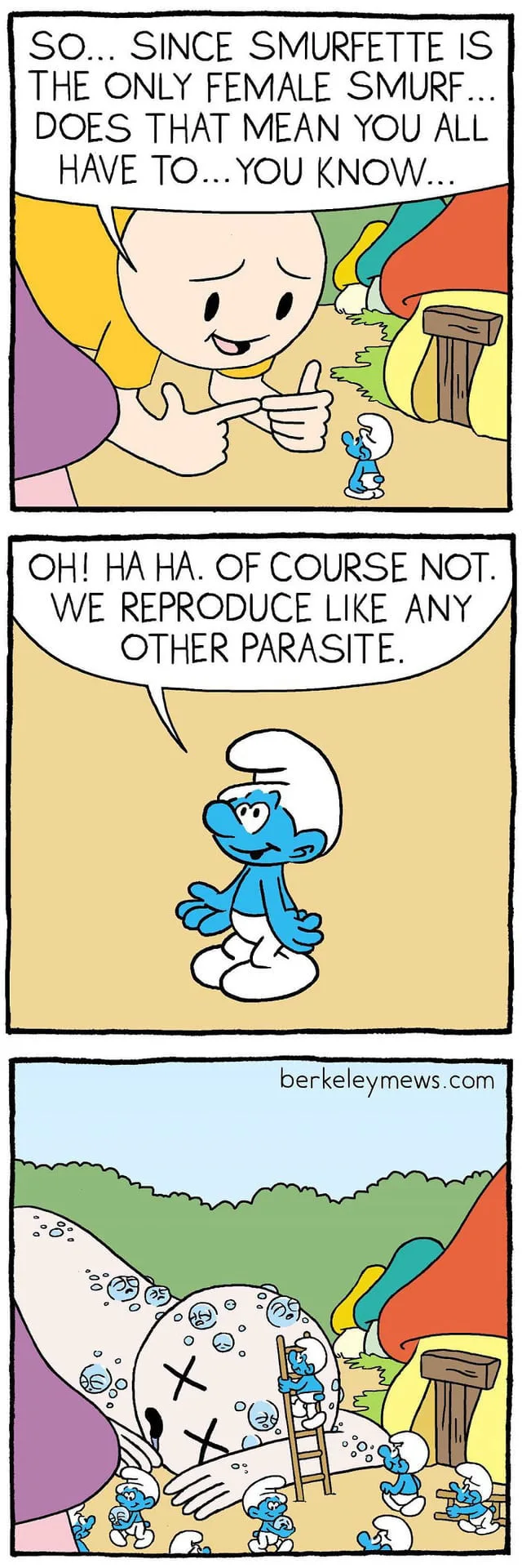A Dark Take on How Smurfs Actually Reproduce