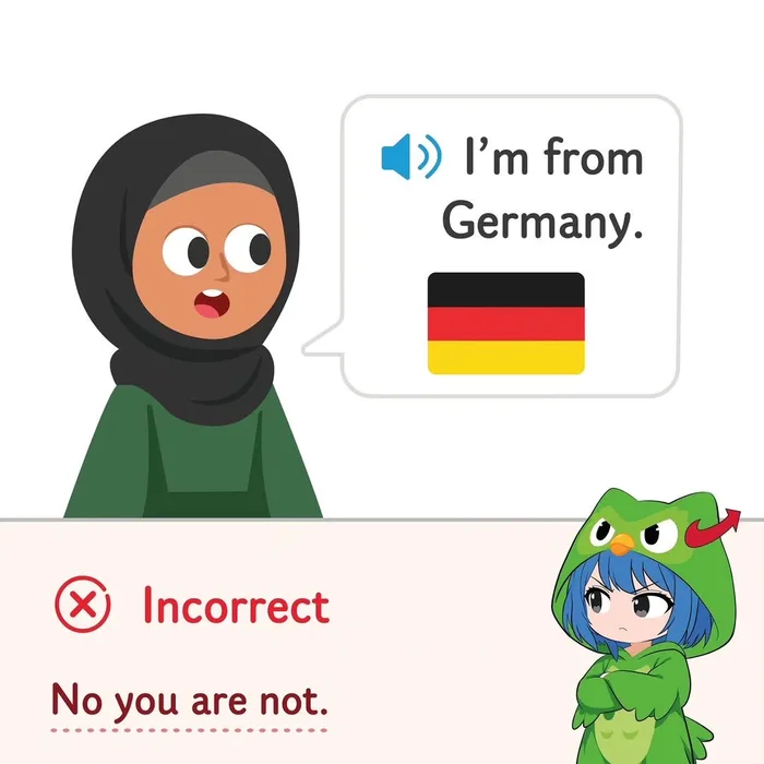 Duolingo-Style Meme Challenges Nationality Claim