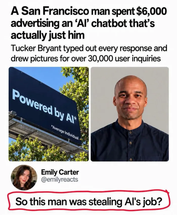 The Man Who Spent $6,000 to Pretend He Was an AI Chatbot - Funny on Aviaclip