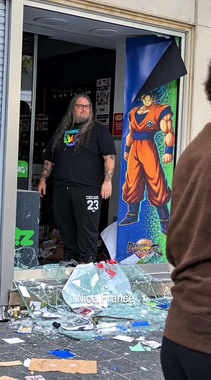 Storefront Damage Following Civil Unrest in Nice, France