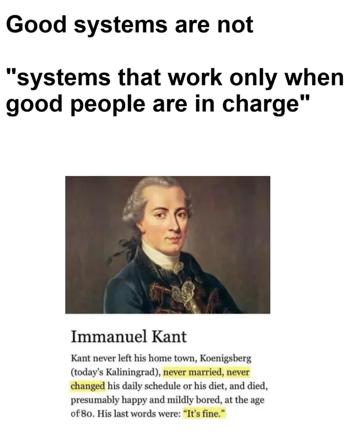 The Philosophy of Immanuel Kant and the Nature of Good Systems