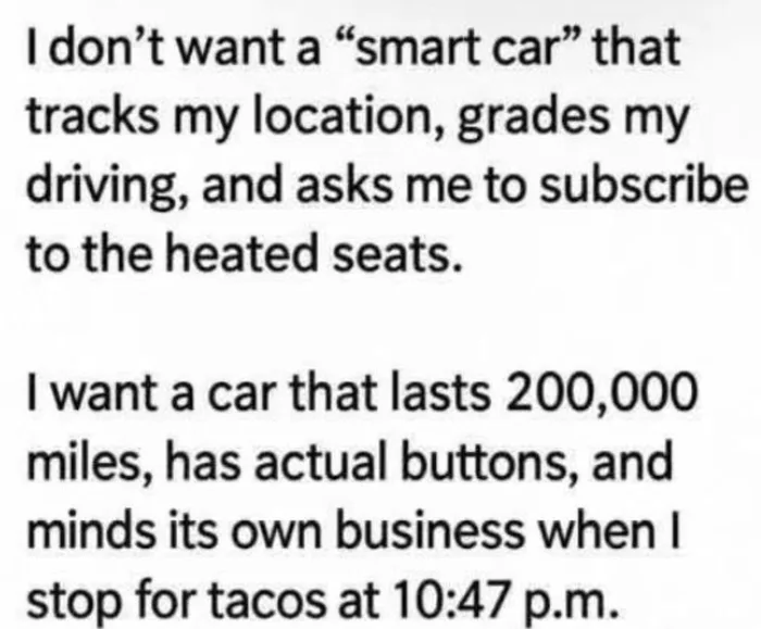 Cars need to mind its own business