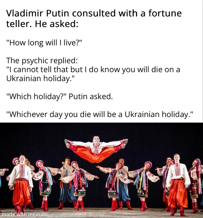At least Putin has something positive to look forward to.