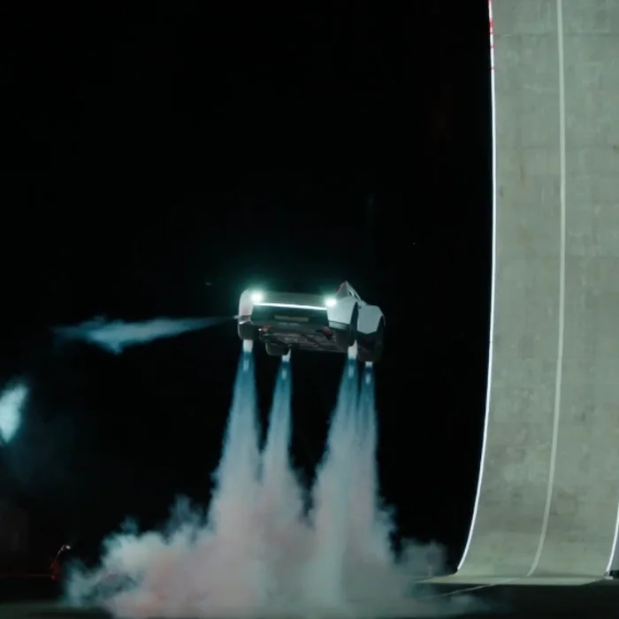 A Futuristic Concept Vehicle Takes Flight Using Vertical Thrusters