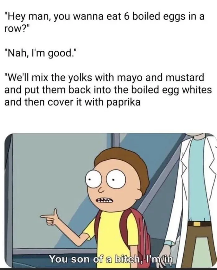 The Culinary Magic of Transforming Boiled Eggs into Deviled Eggs - Memes on Aviaclip