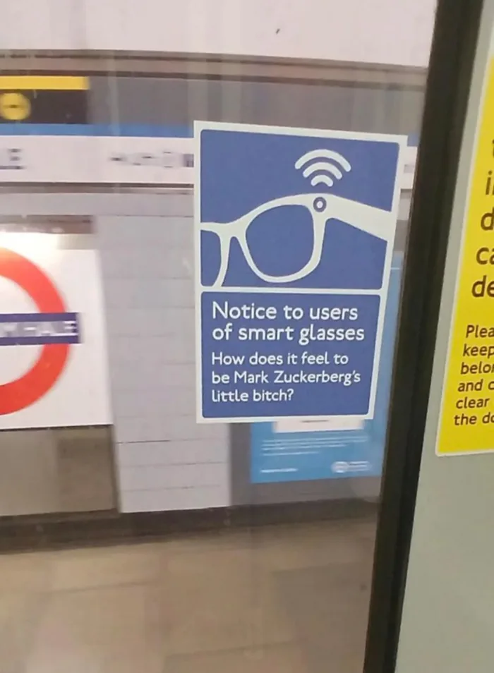 Provocative Sticker Targets Smart Glasses Users on Public Transit