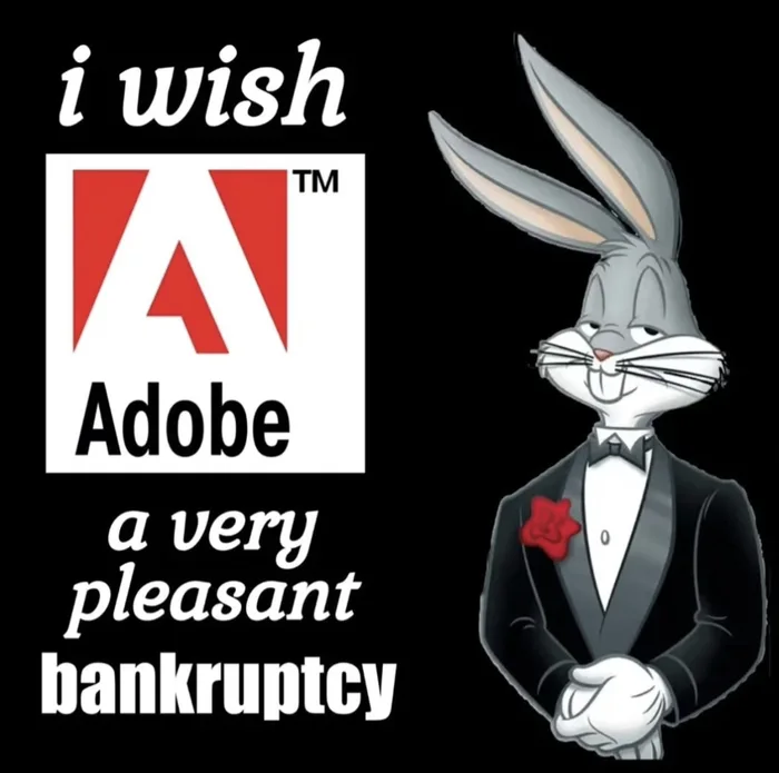 Meme Expresses Public Sentiment Toward Adobe's Business Practices