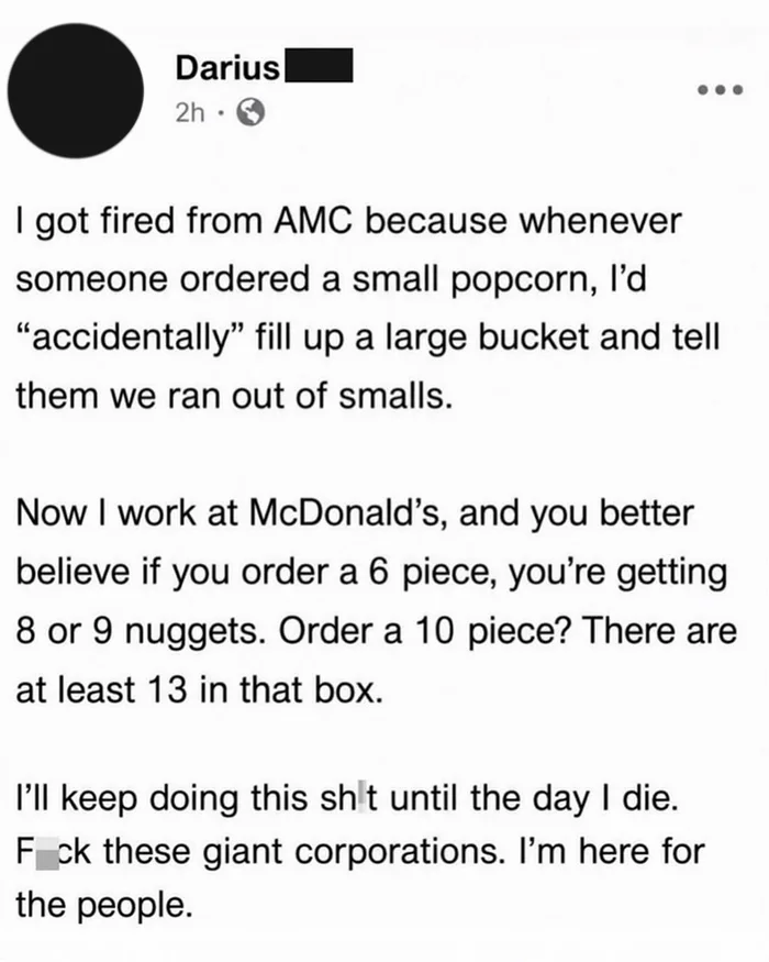 Former AMC Employee Shares Their Strategy for Giving Customers Extra Food