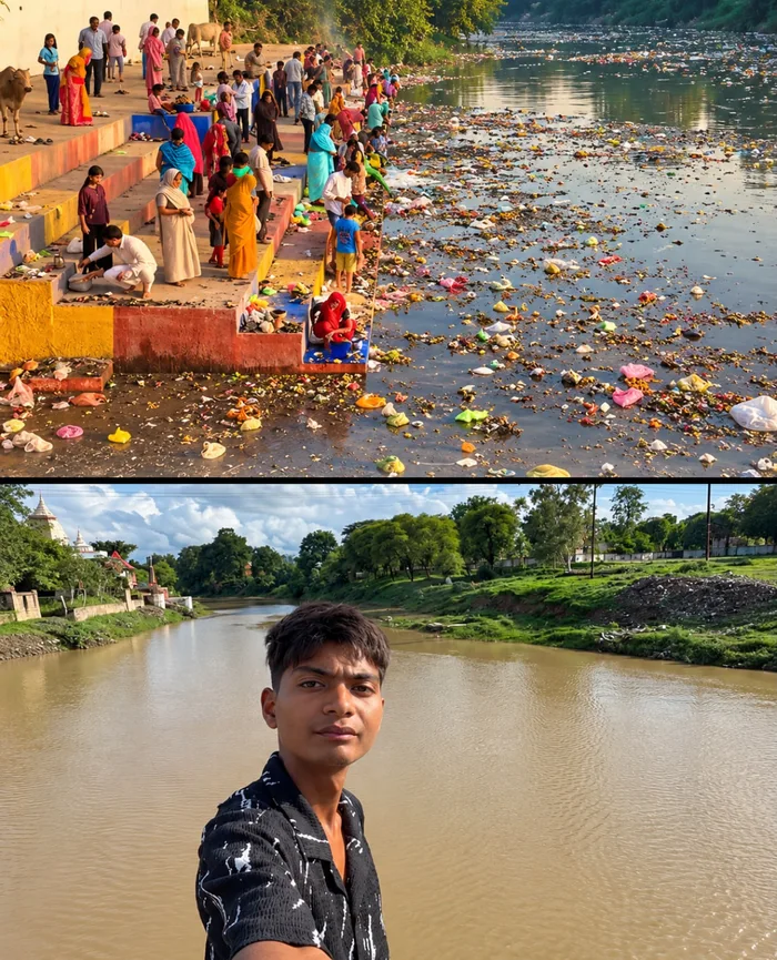 A Stark Contrast: One Man's Cleanup Efforts Versus Post-Festival Pollution