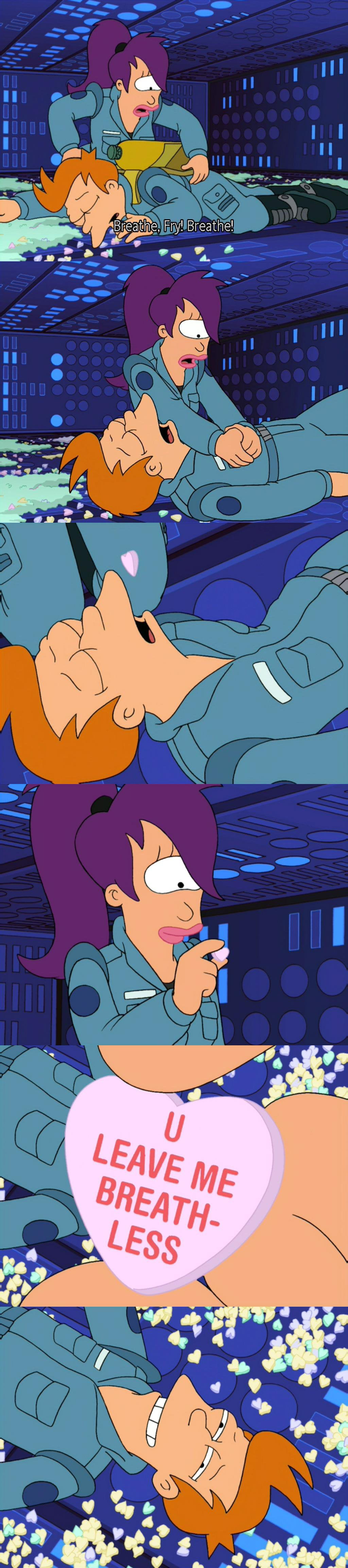 Leela and Fry's Unexpected Candy Heart Moment