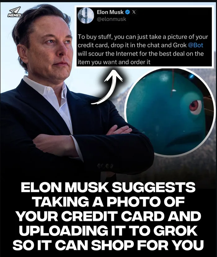 Elon Musk Suggests Using Grok to Shop via Credit Card Photo Uploads