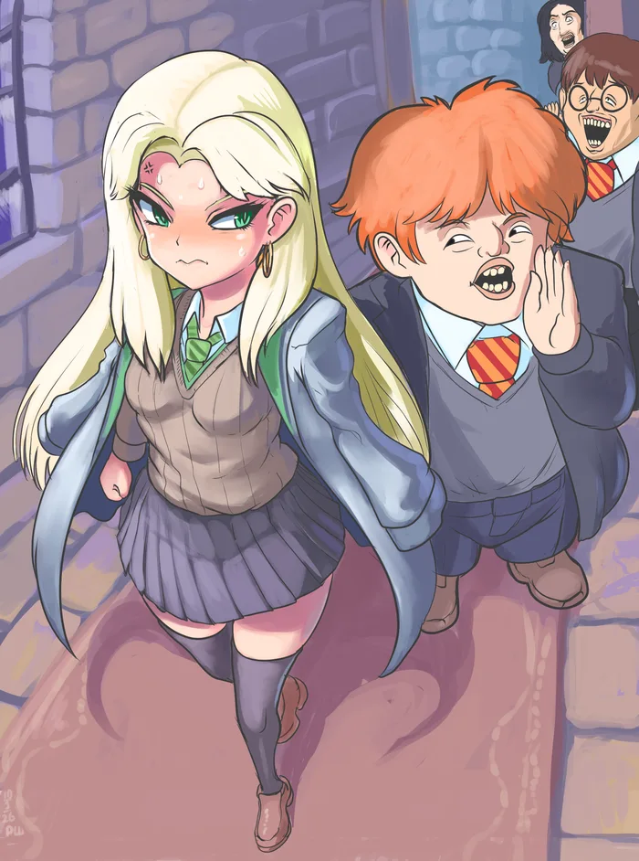 Anime-Style Fan Art Reimagines Harry Potter's Leviosa Scene - Memes on Aviaclip