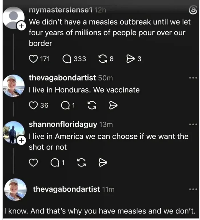 Social Media Exchange Highlights Differing Perspectives on Measles Outbreaks