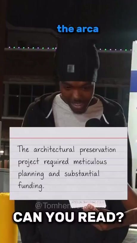 Street Interview Challenges Participants to Read Complex Sentences