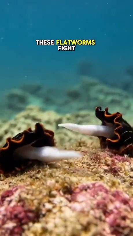 The Intense Underwater Duel of Penis Fencing Flatworms