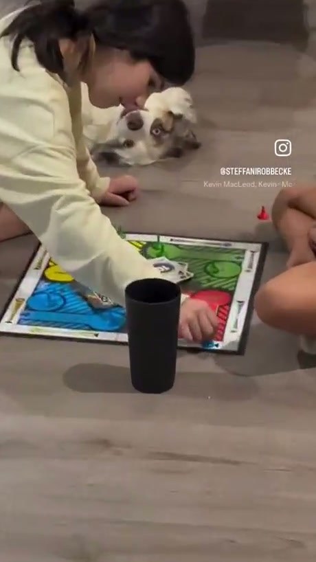 Dog Joins In on Family Board Game Night